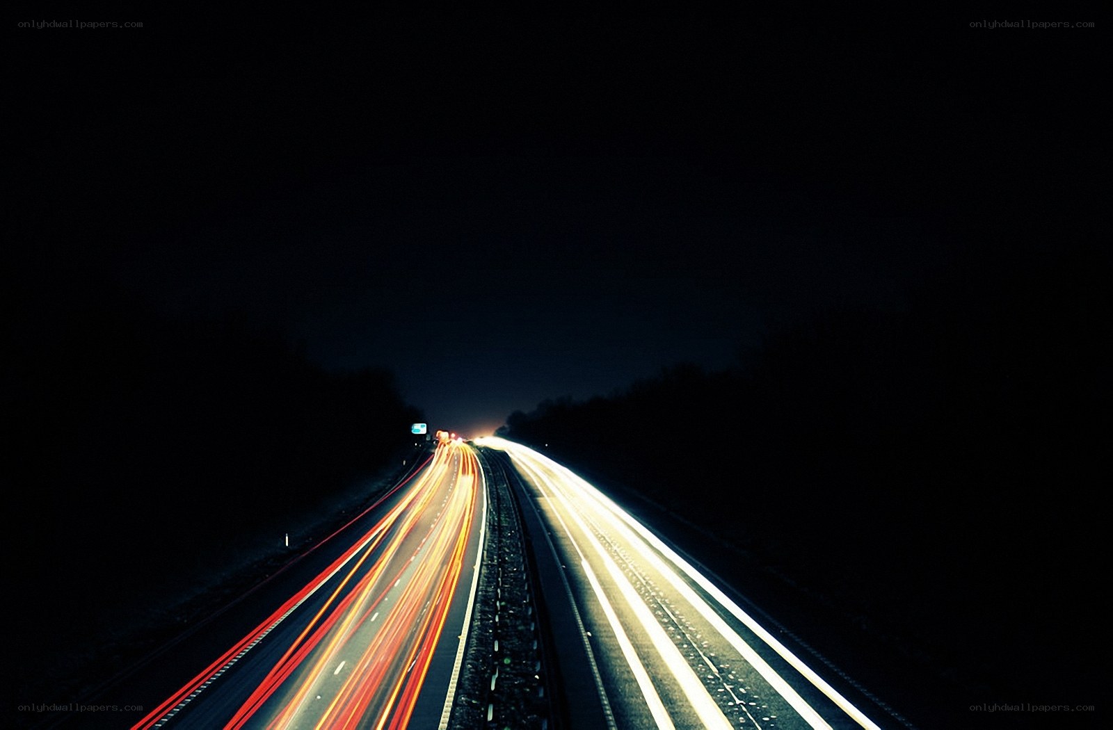 Light trails on a dark highway