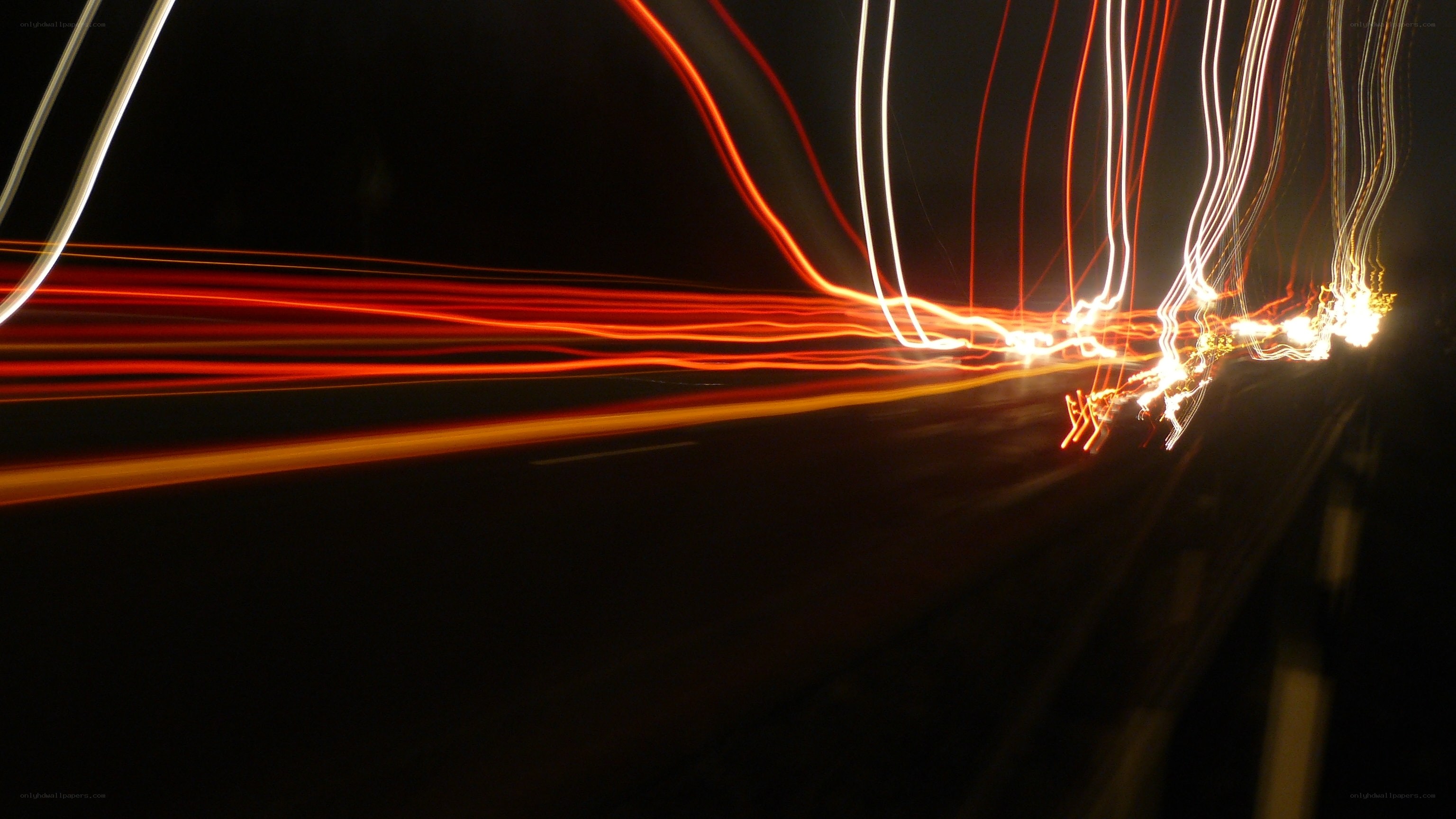 Light trails on a dark road