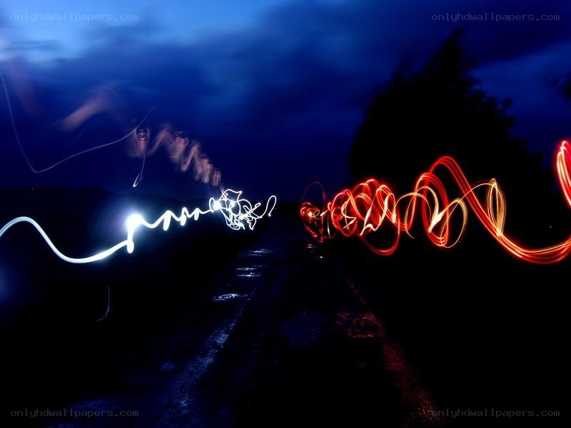 Light trails on a dark road