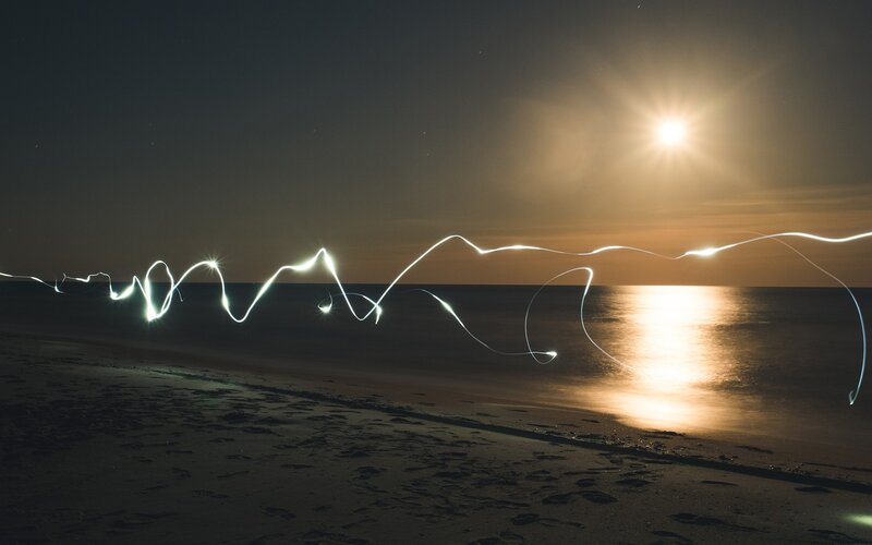 Light Trails on Beach