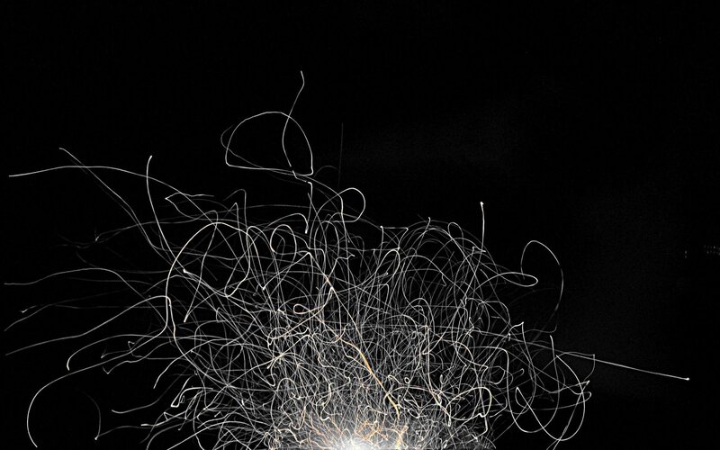 Light trails on black background