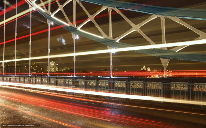 Light Trails on Bridge — Red, Dynamic