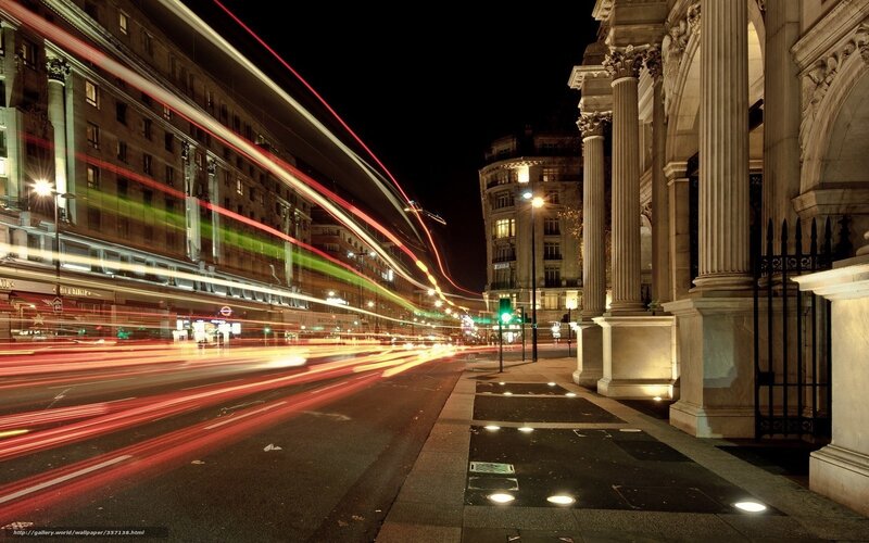 Light Trails on City Street — Black, Dynamic