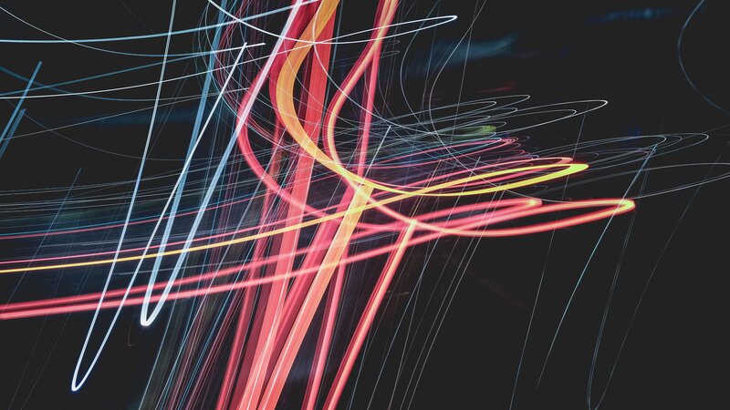 Light Trails on Dark Background — Red