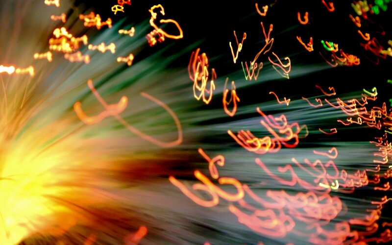 Light Trails on Dark Background — Yellow