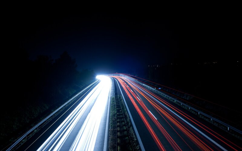 Light Trails on Highway — Black, Dynamic
