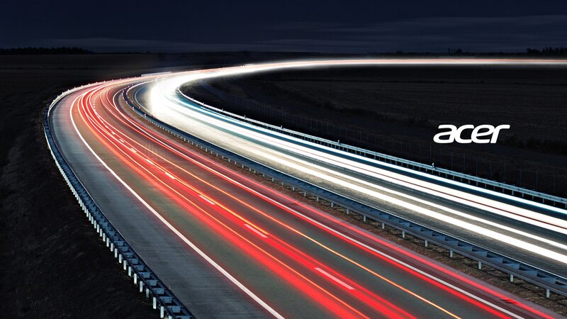 Light Trails on Highway — Red, Dynamic, Night, Photograph, Guardrail