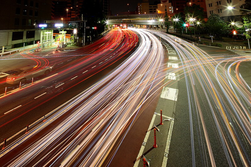 Light Trails on Highway — Red, Dynamic