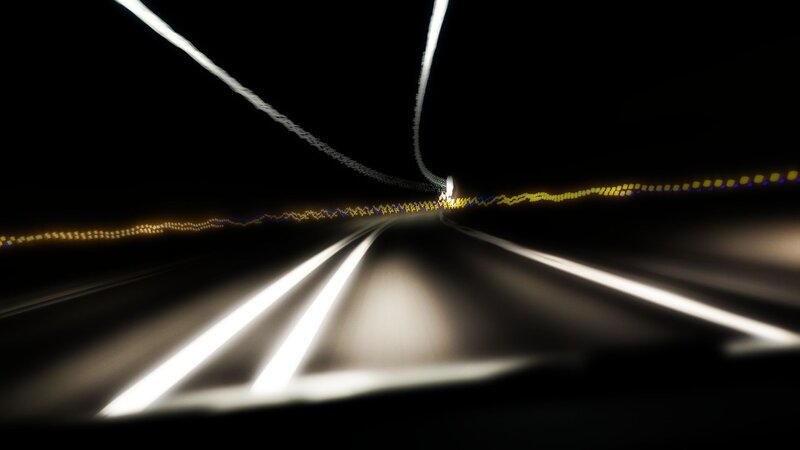 Light Trails on Road — Black