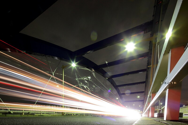 Light Trails under Bridge
