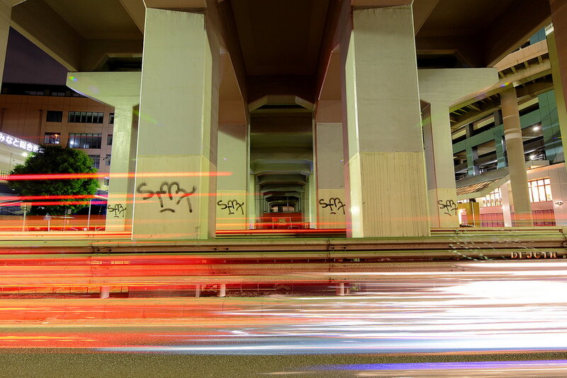 Light Trails under Highway