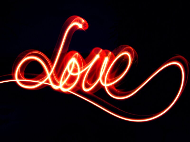 Light Writing of the Word Love
