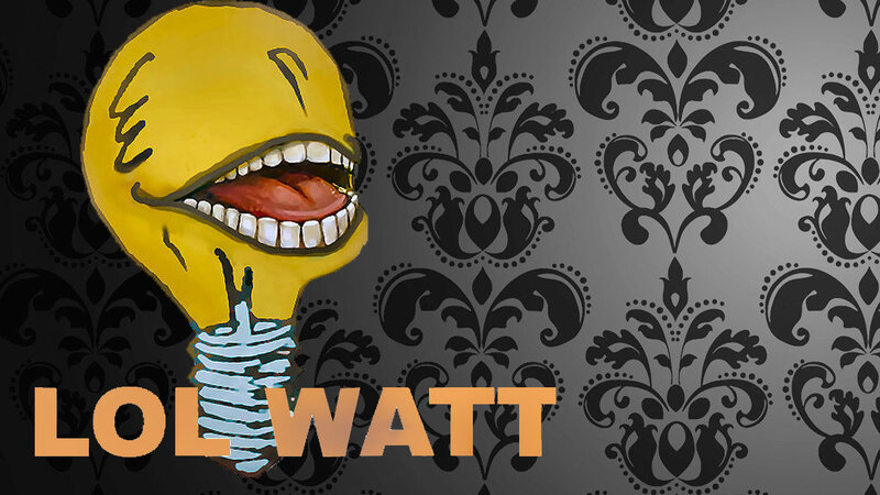 Lightbulb with laughing face