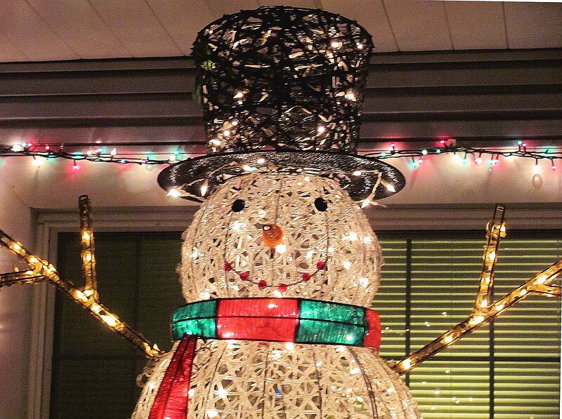 Lighted Snowman Figure — White
