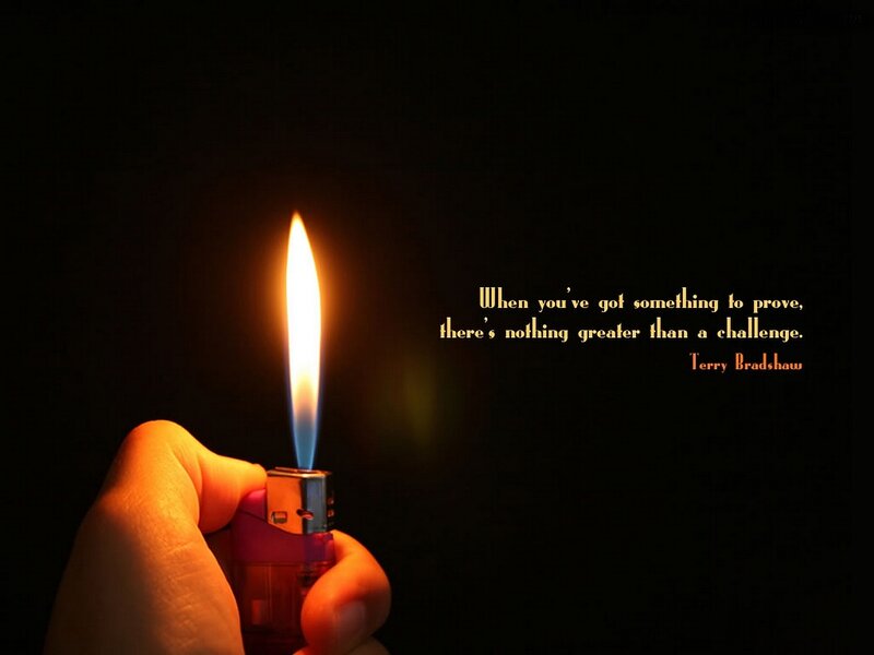 lighter flame with quote
