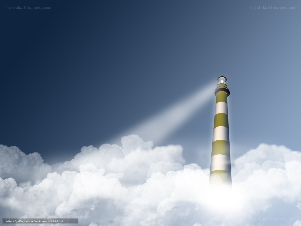 Lighthouse above the clouds
