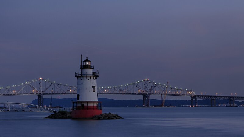 Lighthouse and Bridge — Blue