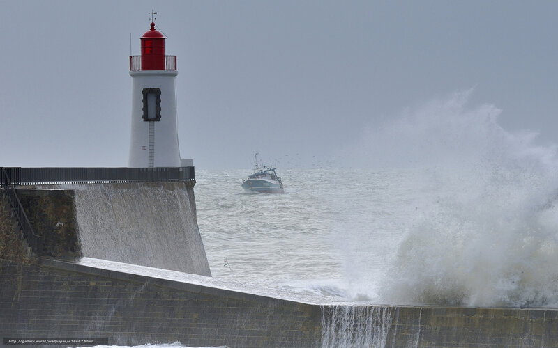 Lighthouse and Fishing Boat