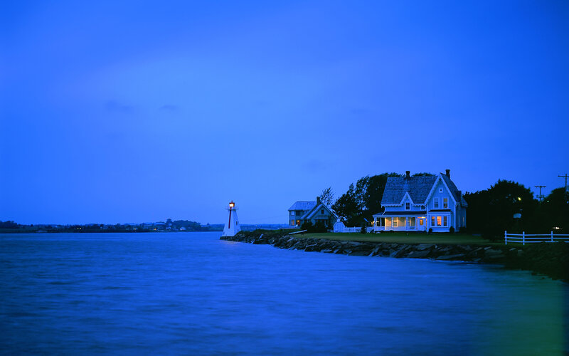Lighthouse and Houses