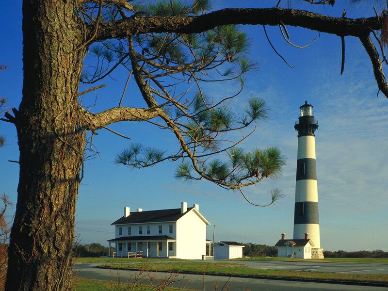Lighthouse and Keeper's House — Blue, Serene, Morning