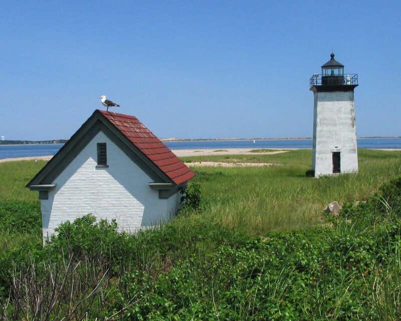 Lighthouse and keeper's house by the sea