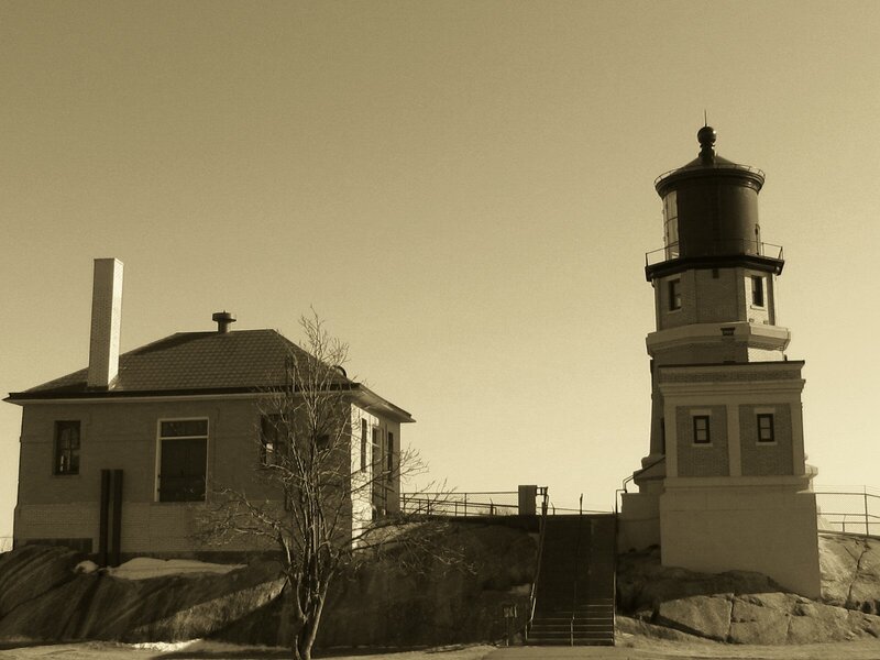 Lighthouse and Keeper's House — Sepia