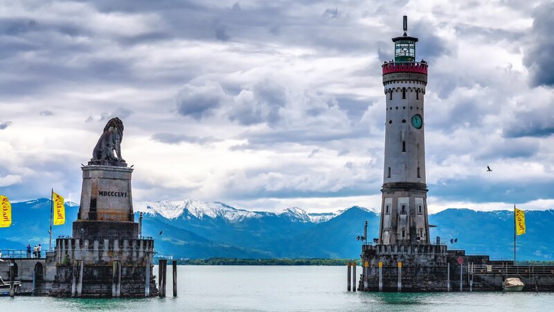 Lighthouse and Lion Statue