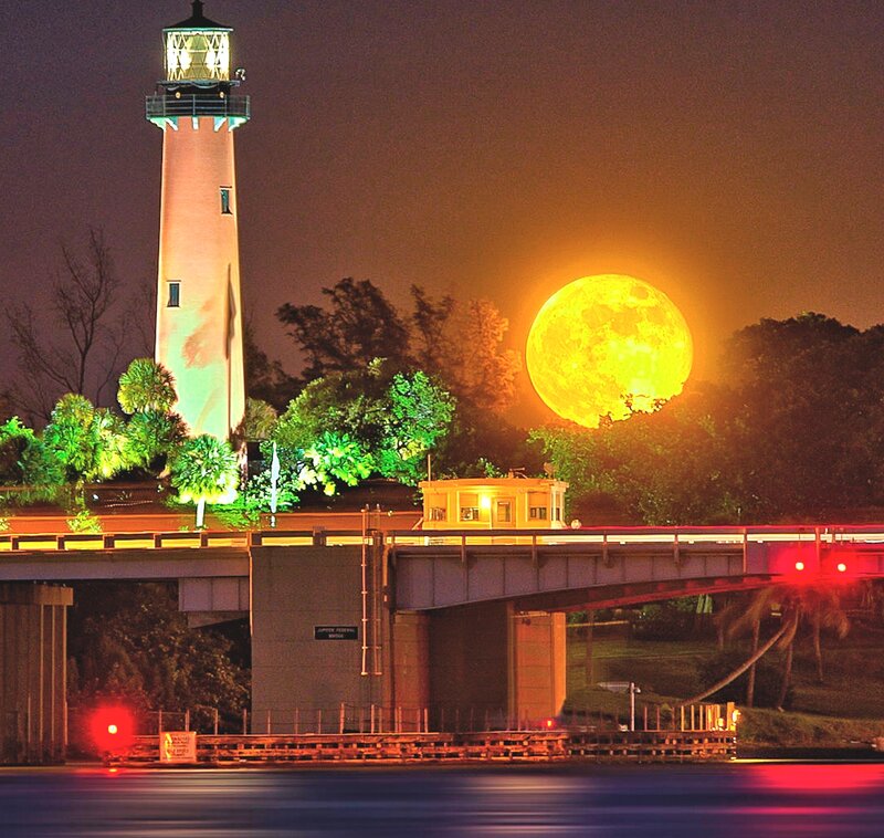 Lighthouse and Moon