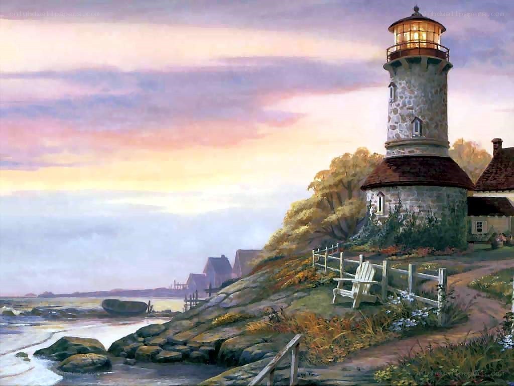 Lighthouse at dusk
