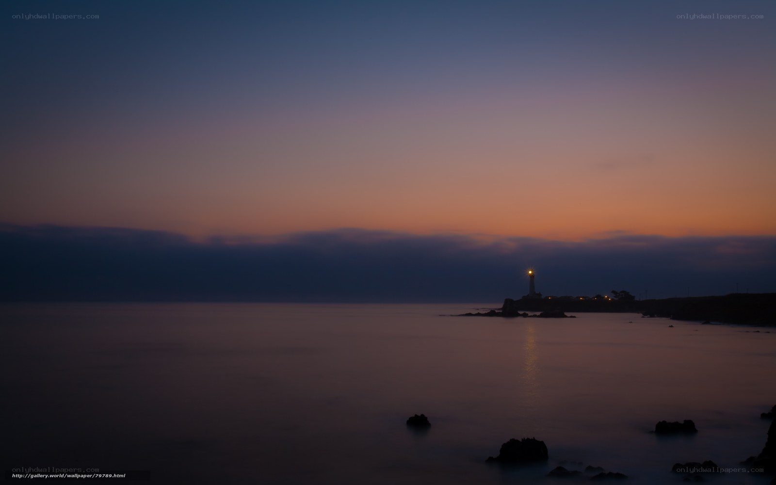 Lighthouse at dusk