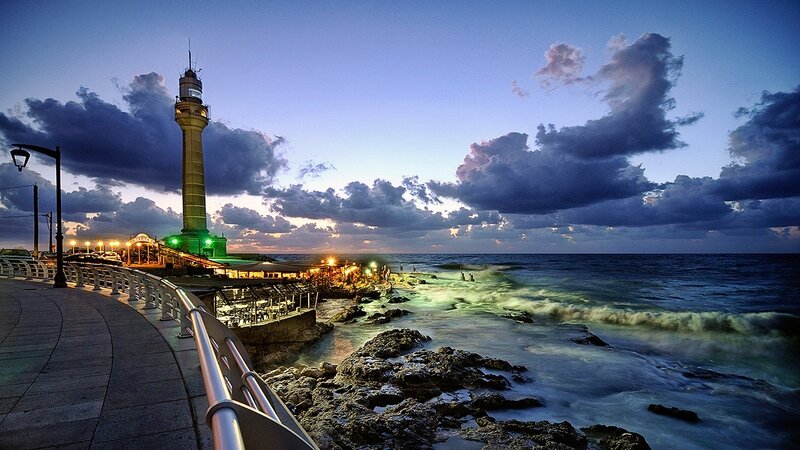 Lighthouse at Dusk — Blue, Dramatic, Night