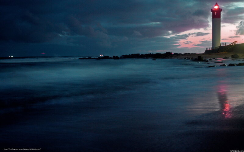Lighthouse at Dusk — Blue, Dramatic, Sunset
