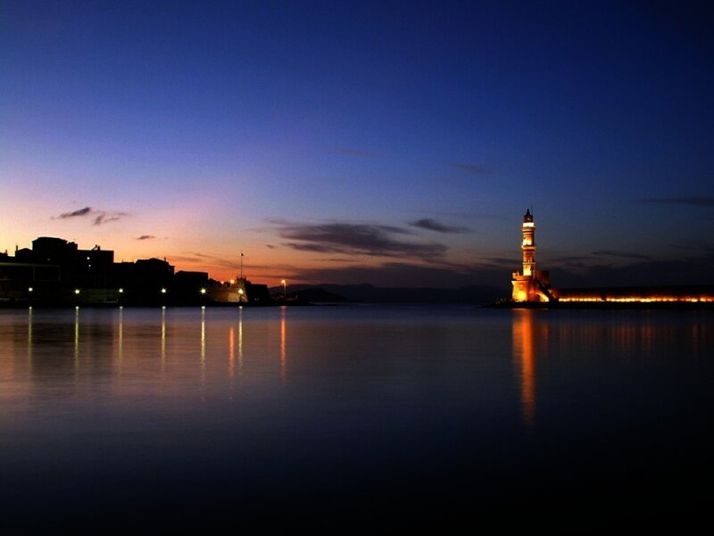Lighthouse at Dusk — Blue, Serene