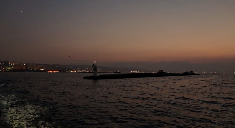 Lighthouse at Dusk — Dark Blue