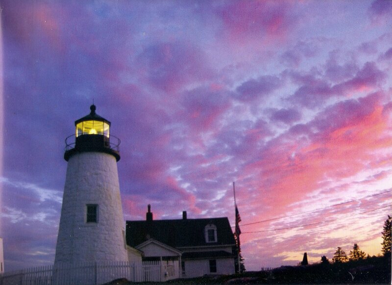 Lighthouse at Dusk — Purple, Dramatic