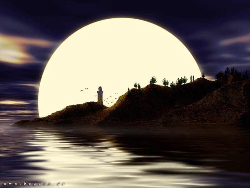 Lighthouse at moonrise