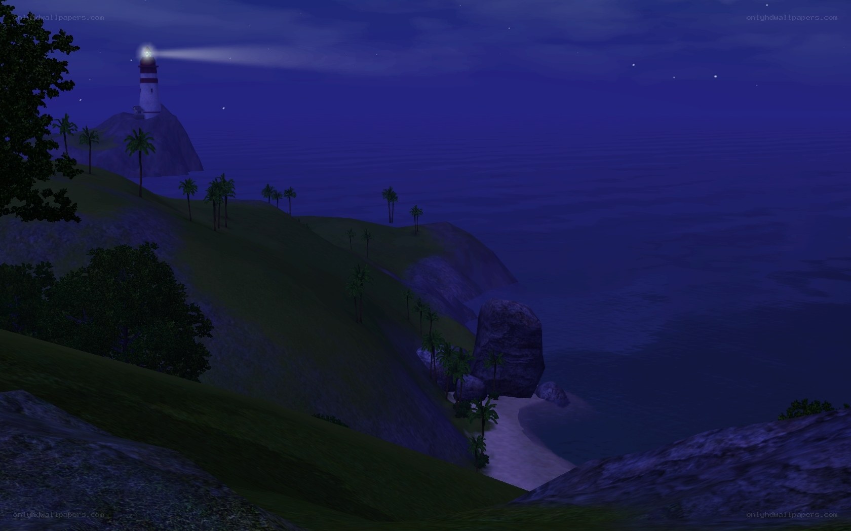 lighthouse at night