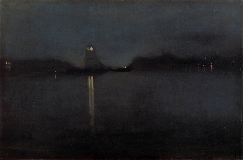 Lighthouse at Night — Black, Dark