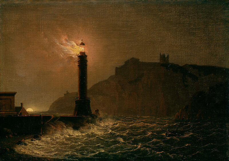 Lighthouse at Night — Brown