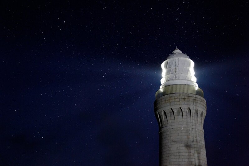 Lighthouse at Night — Dark Blue
