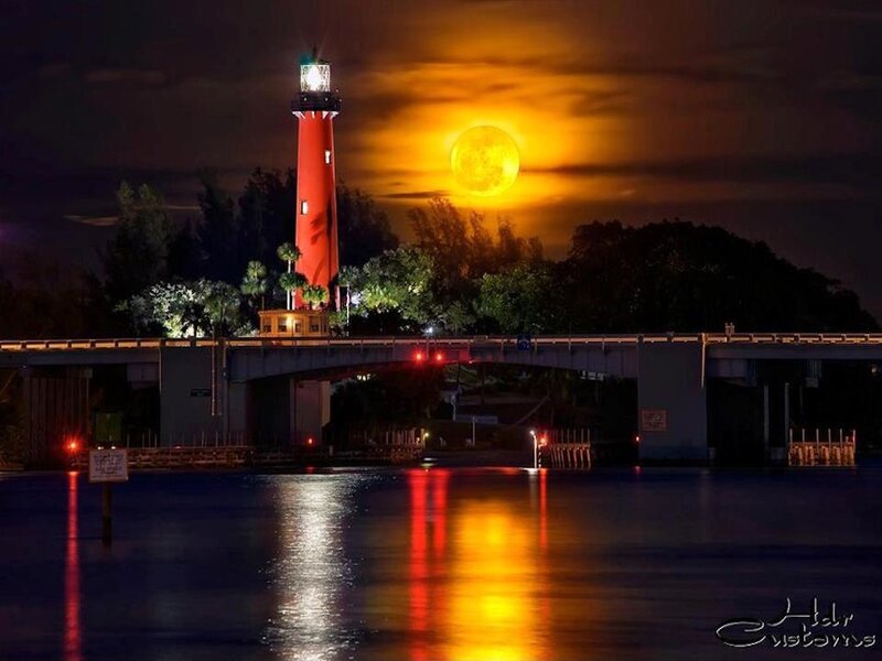 Lighthouse at Night — Orange