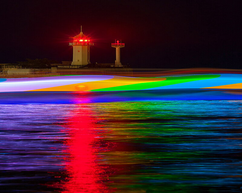 Lighthouse at Night — Red