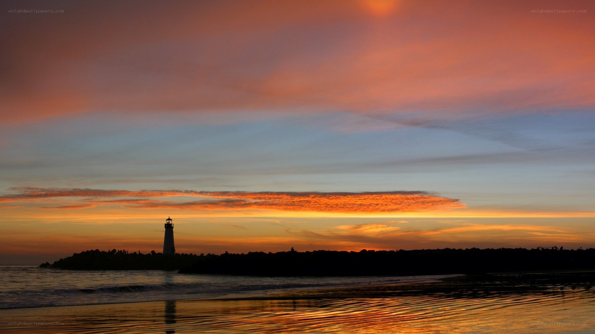 lighthouse at sunset