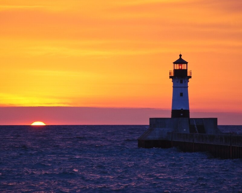 Lighthouse at sunset
