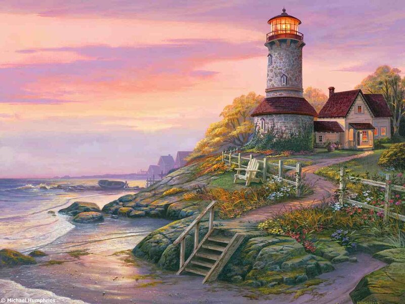 Lighthouse at sunset