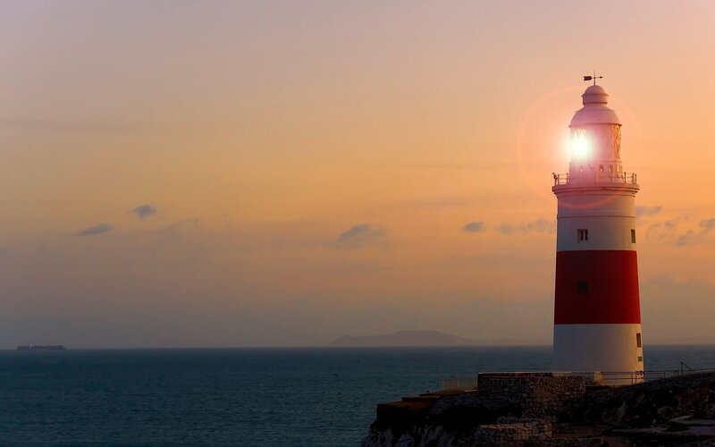 lighthouse at sunset