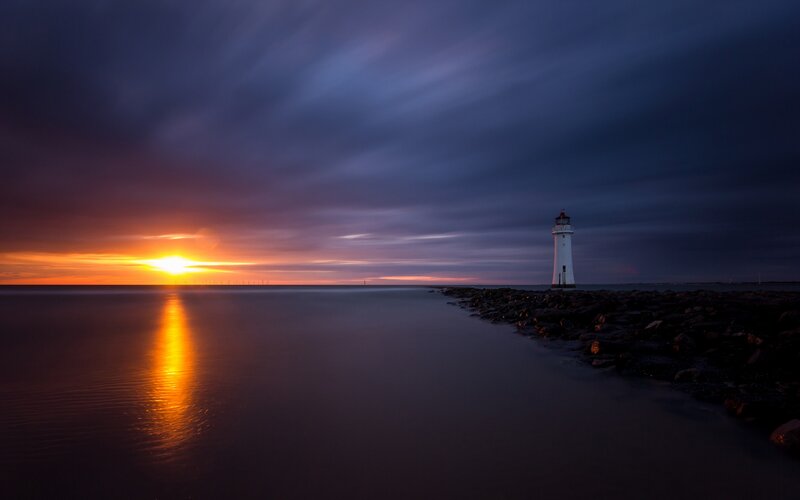 Lighthouse at sunset