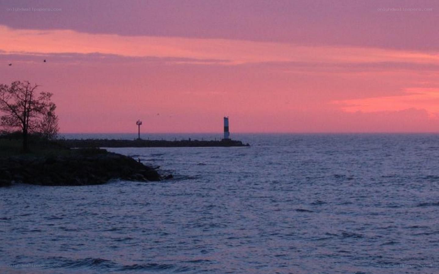 lighthouse at sunset