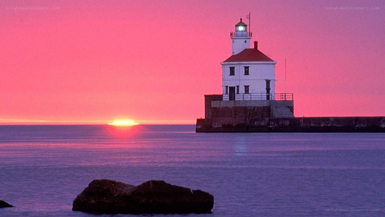 lighthouse at sunset