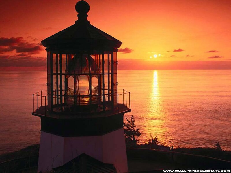 lighthouse at sunset